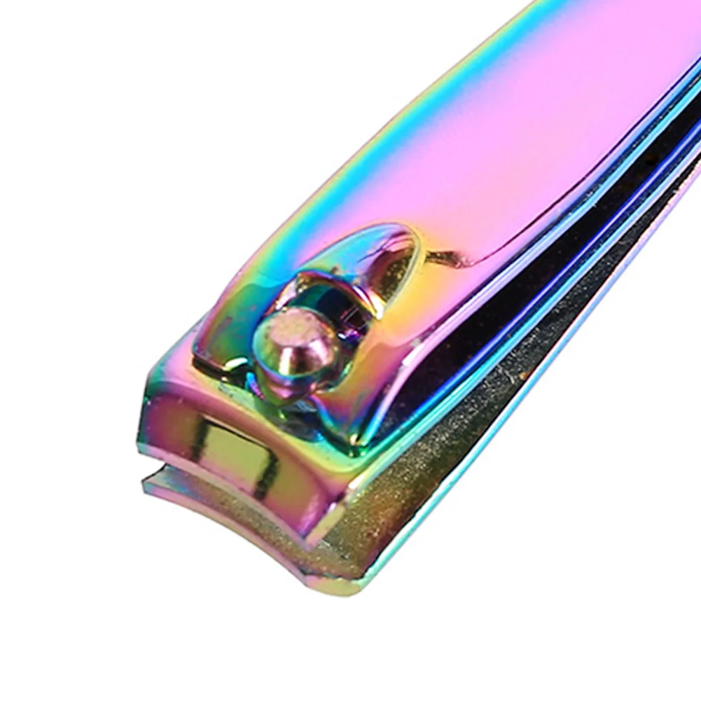 Colorful Stainless Steel Flat Nail Clipper Scissor Cutter False Tip Cutting Machine Trimmer Toe Tool | Красота и здоровье