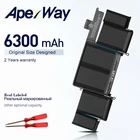 Аккумулятор ApexWay для ноутбука Apple MacBook pro Retina, 11,34 в, Втч, A1493, 13 дюймов, A1502 (2013, 2014 лет)