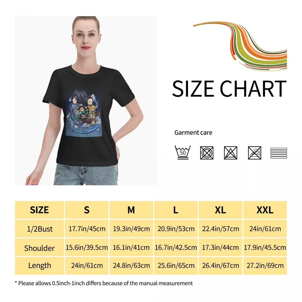 

Anime Fans Kamado Tanjirou 11 woman shirts Micro play Short sleeveRound neck T-shirt