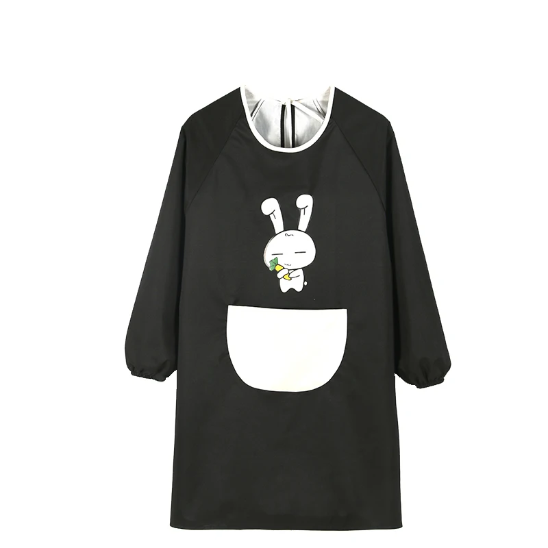 

Cute long-sleeved apron women's version of fashion kitchen household waterproof and oil-proof adult overalls aprons