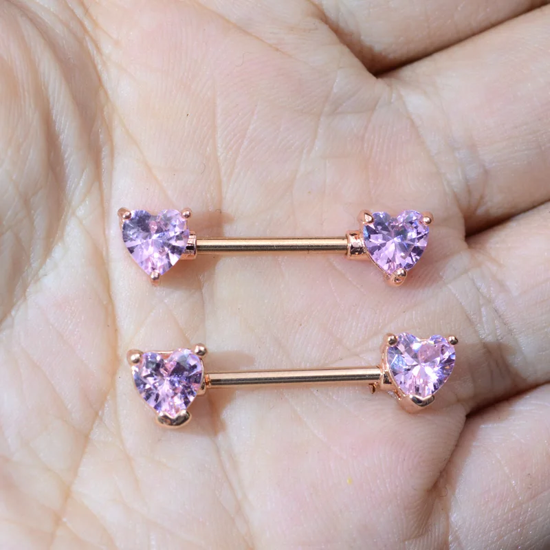Кольцо для сосков женское розовое с кристаллами 2 шт.|piercing mamilo|body jewelrynipple ring |