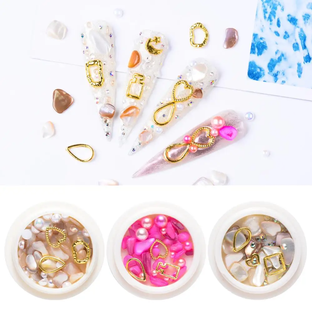 Смешанные нестандартные полые металлические украшения для дизайна ногтей