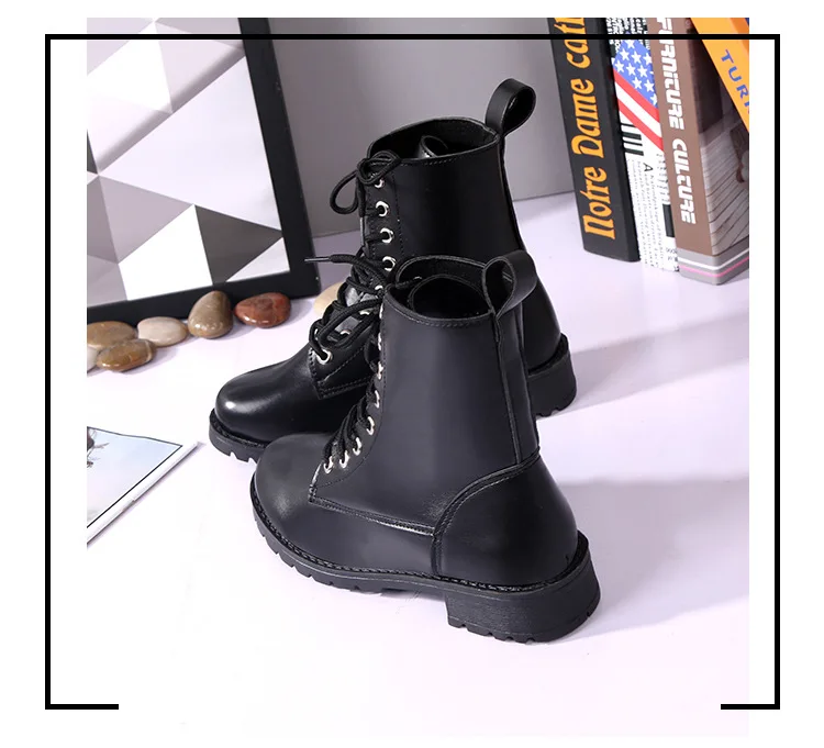 SWONCO/Повседневная обувь Женские Ботинки Martin черного цвета Сезон осень Новинка 2019