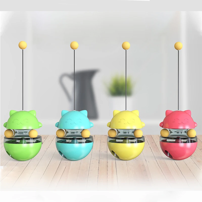 

kitten Interactive Toy Fun Tumbler Pets Slow Food Entertainment Toys Cat Ball Tease Toy Cat Supplies No Battery Needed