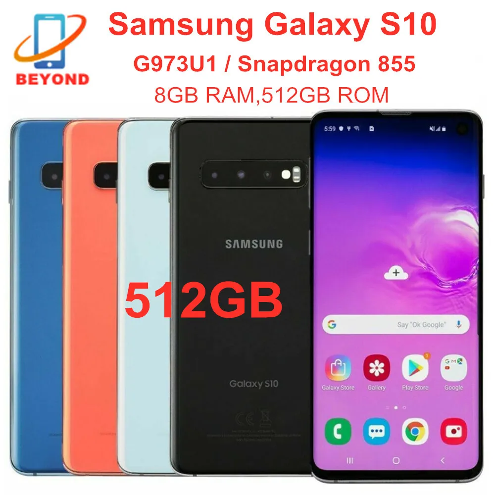 

Samsung Galaxy S10 G973U G973U1 512GB ROM 8G RAM 6.1" Octa Core Snapdragon 855 NFC 4G LTE Original Unlocked Cell Phone