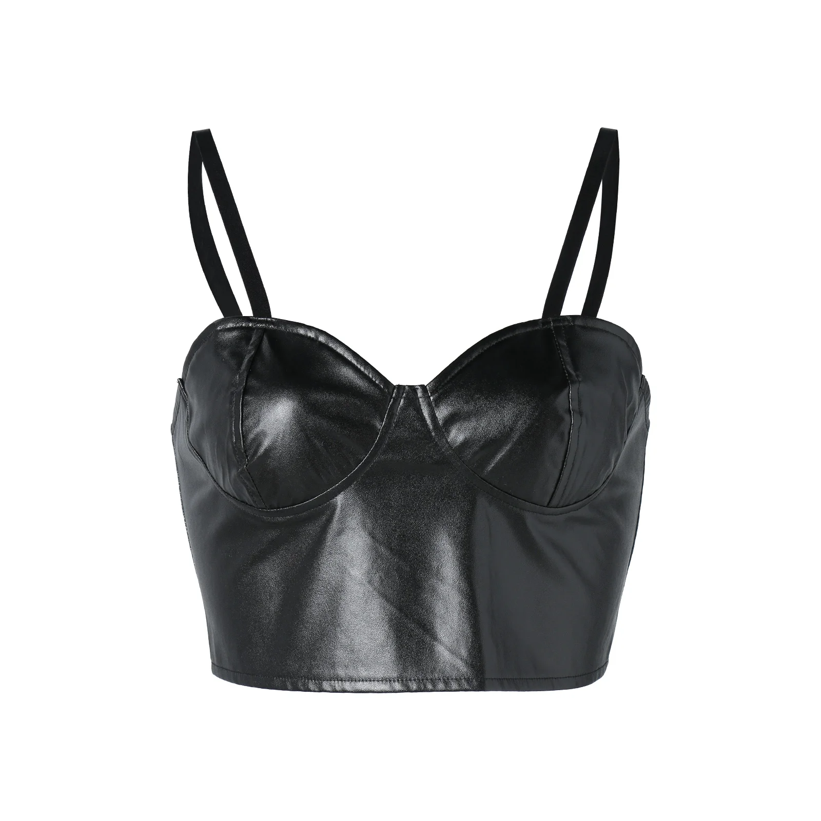 Женские топы на бретельках из искусственной кожи лето 2021 корсет без рукавов с