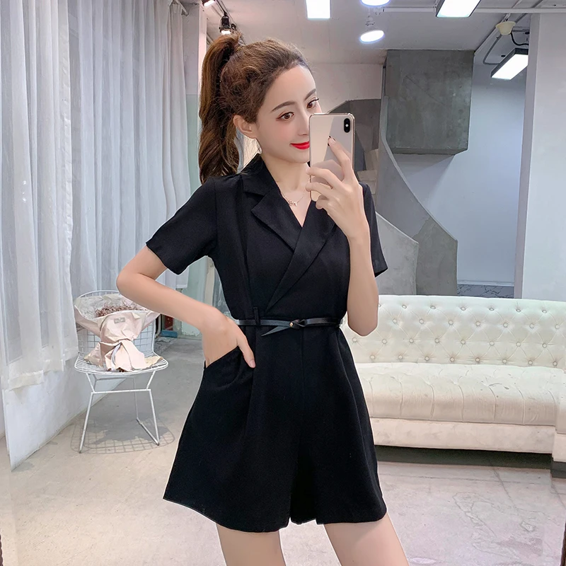 Корейские модные блейзеры с коротким рукавом офисные женские свободные