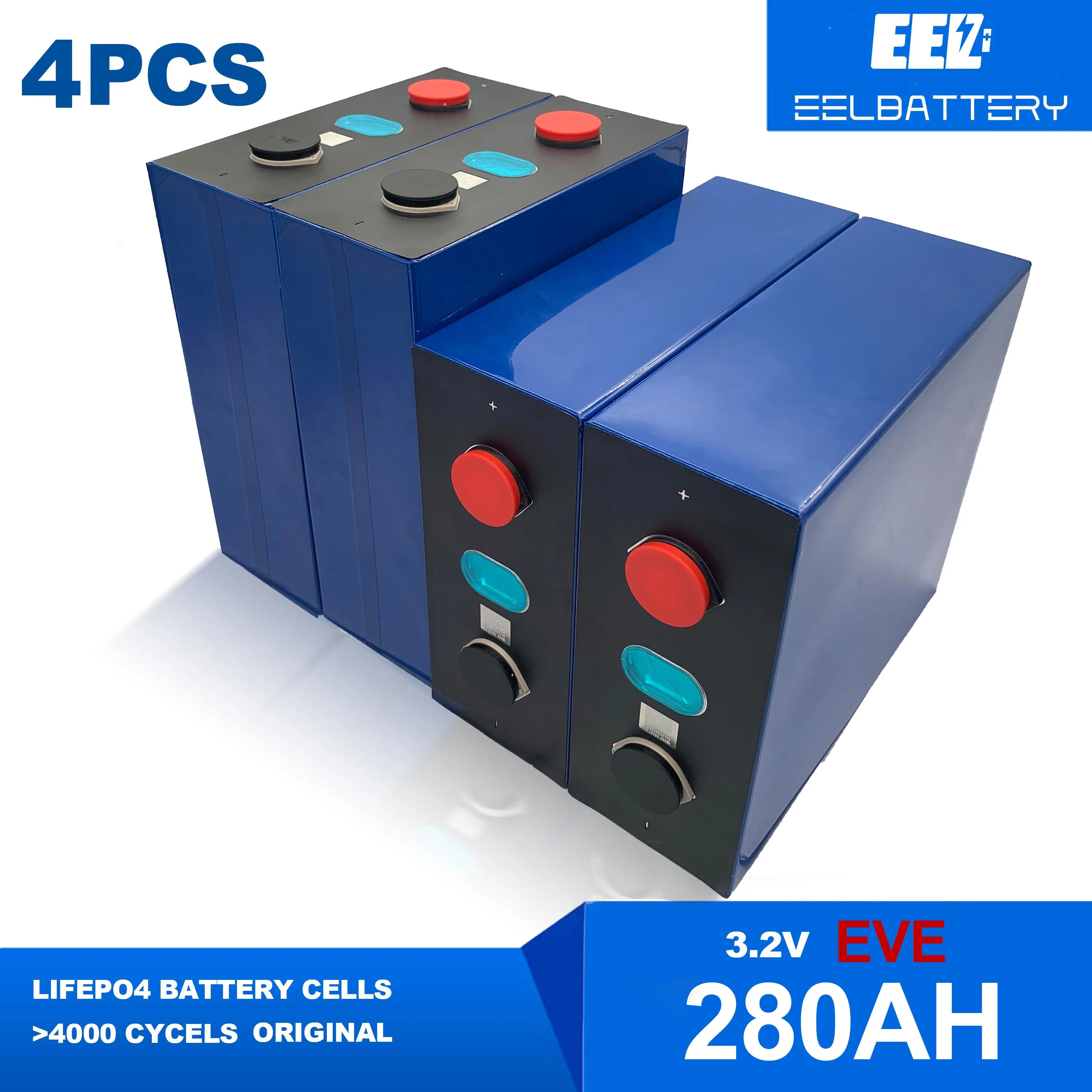 

Аккумуляторные батареи класса А Lifepo4 EVE 3,2 в А, 4 шт., с бесплатными шинами, лазерная сварка, 12 В батарея для RV,EV,Marine,Solar Power