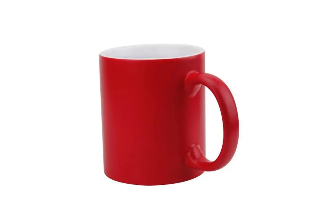 Matte Blank Red Класс простой, матовый черный для поделок, керамические термочувствительные Изменение Цвета Волшебные фото сублимации кружка - Цвет: Matte Blank Red