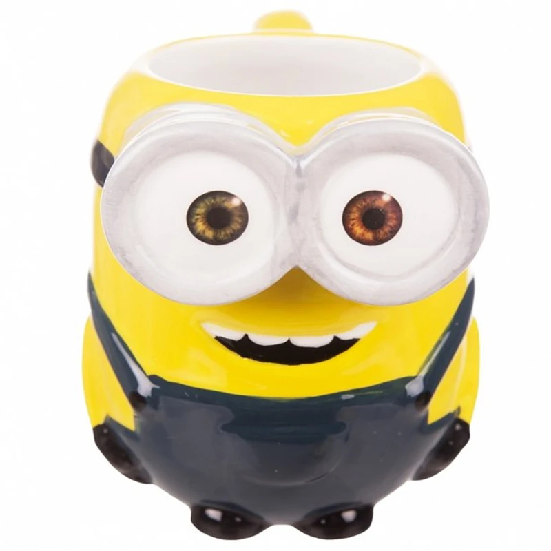 3D мультфильм йеллоуминьоны керамика кружки кофе кружка молоко чай офисные чашки Посуда для напитков лучший подарок на день рождения с подарочной коробкой - Цвет: B