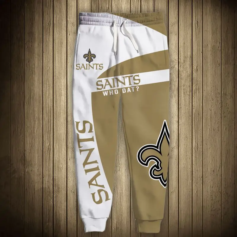 

New Orleans Cool American Football Saints Sweatpants Stitching Design Darts Printing Fashion 3D men's Trousers