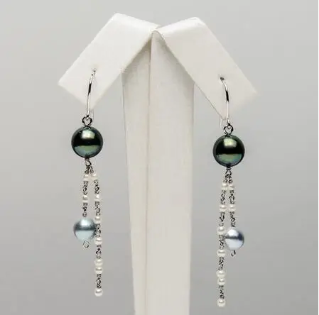 Бесплатная доставка 8 мм Разноцветные серьги капельки из настоящего жемчуга