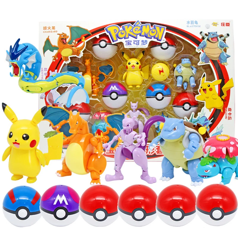 Натуральная Покемон Pokeball Pocket Monster эльф-мяч деформации игрушки Пикачу Чаризард