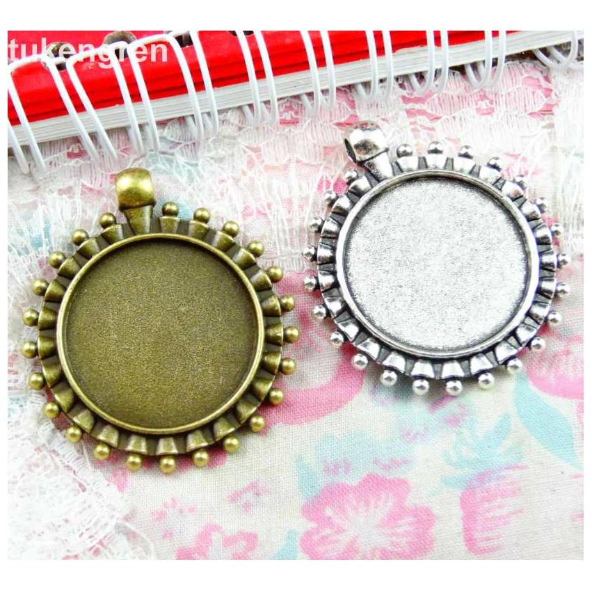 10 шт./лот античный посеребренный ретро кулон настройки кабошон база Безель