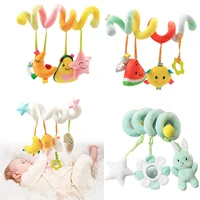 baby stroller toys cute fruit mobile bed crib car hanging stroller spiral plush appease doll teether developmental rattles toy
