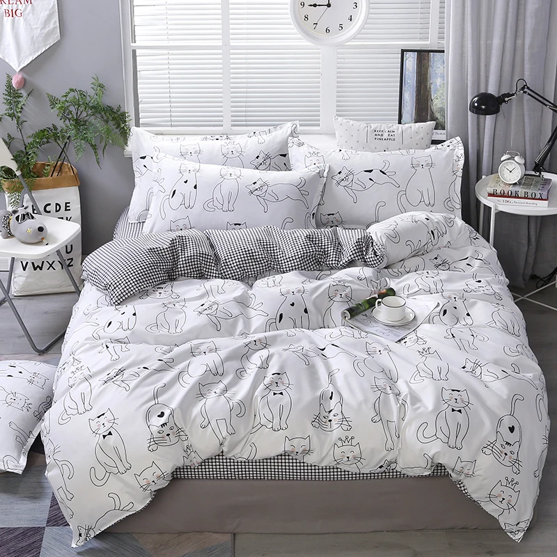

Cianlsria Cartoon Animal Fruit Pattern 3-4pcs Bedding Sets Single Bed Avocado Lemon Bed Sheet Quilt Cover Pillowcase