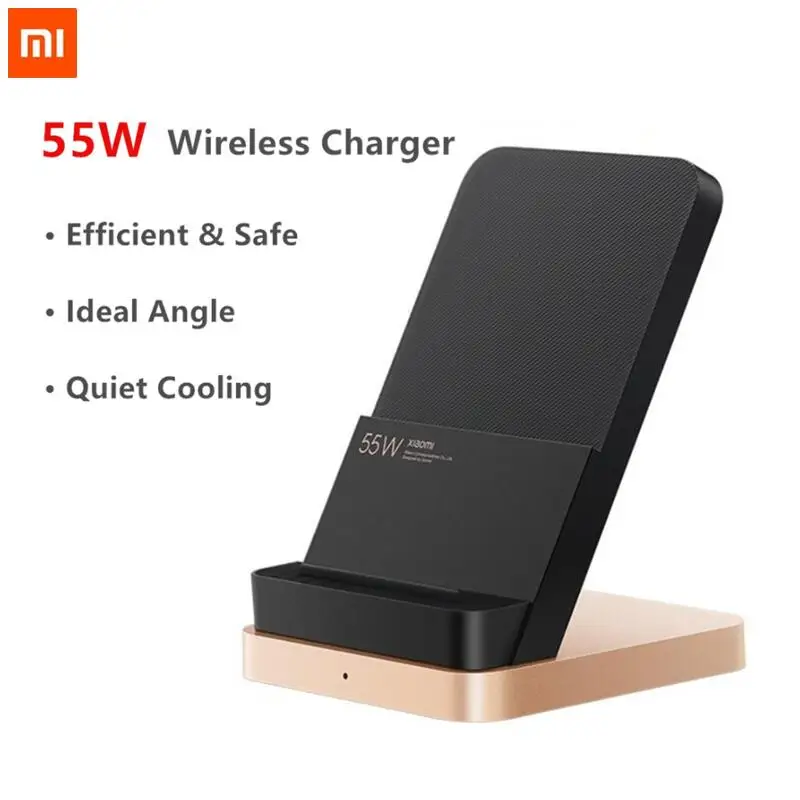 

Xiaomi 55W Vertical Air-cooled Wireless Charger Max Flash Charging Qi Stand Horizontal For Xiaomi 10 Pro For iPhone