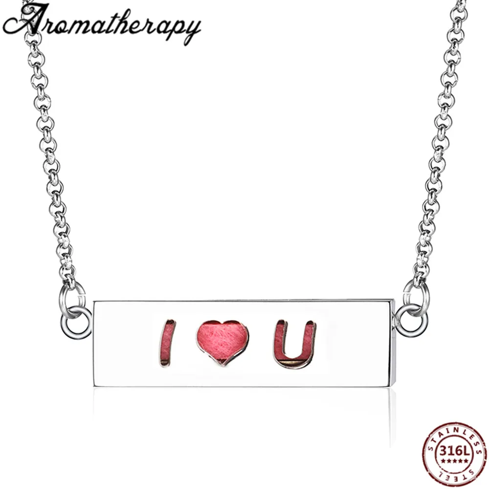 Нержавеющая сталь aromatheray ожерелье с медальоном Любовь Колье аромараспылитель