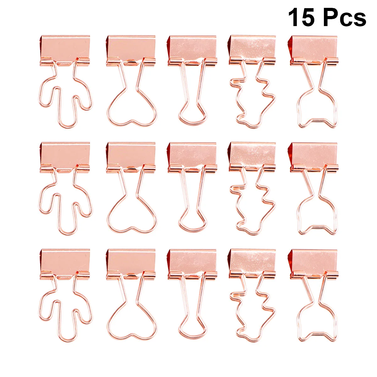 

15pcs Creative Clip Adorable Binder Clip Stationery Clamp Metal Paper Holder for School Office Home (Love Cat Normal and