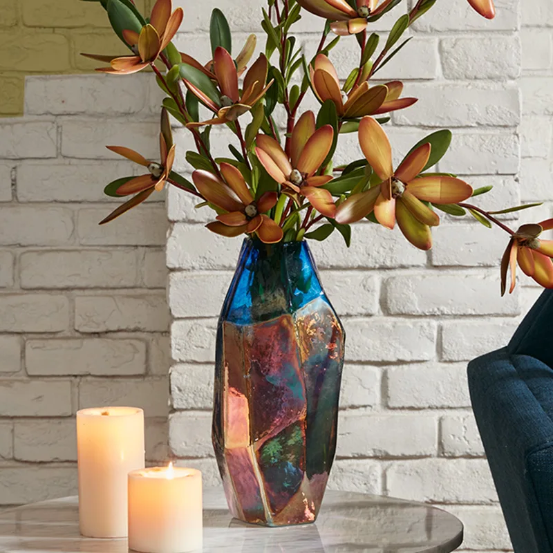 

Vase Glass Geometric Irregular Tabletop Home Decor Living Room Dercoration Nordic Creative Accessories вазы декор для комнаты