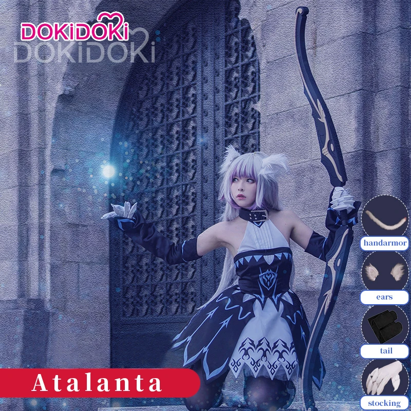 DokiDoki Fate/Grand Order Atalanta Косплей Костюм Аниме игра Fate женское зеленое платье костюм на