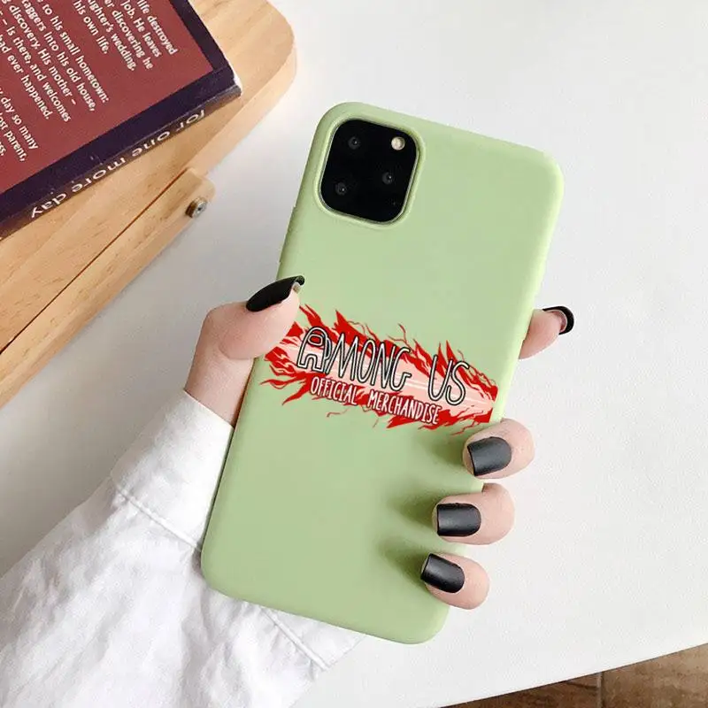 

Among Us Phone Case Green Candy Color for iPhone 6 7 8 11 12 s mini pro X XS XR MAX Plus