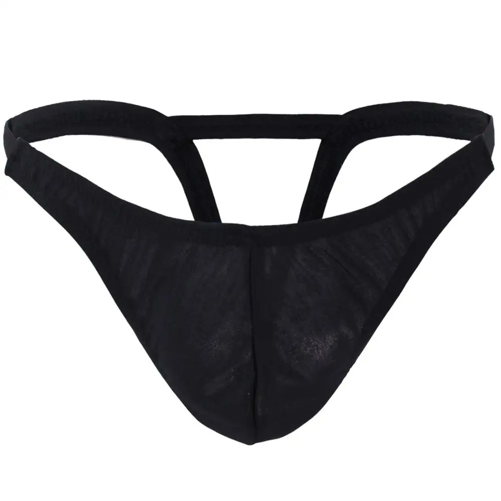 Мужские трусы стринги с перевернутым треугольником черные Трусы мешочком