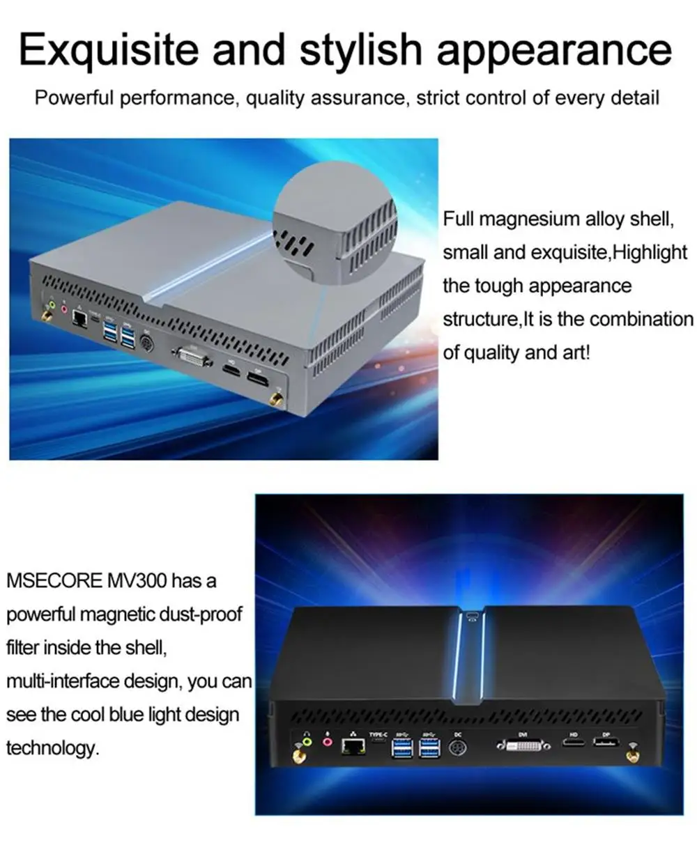 Günstig 2021 Mini Gaming PC Windows 10 Desktop Computer 4K Intel I7-9700KF I9-9900KF Gewidmet Karte M.2 NVMe 2 * DDR4 HDMI 2,0 DP WiFi