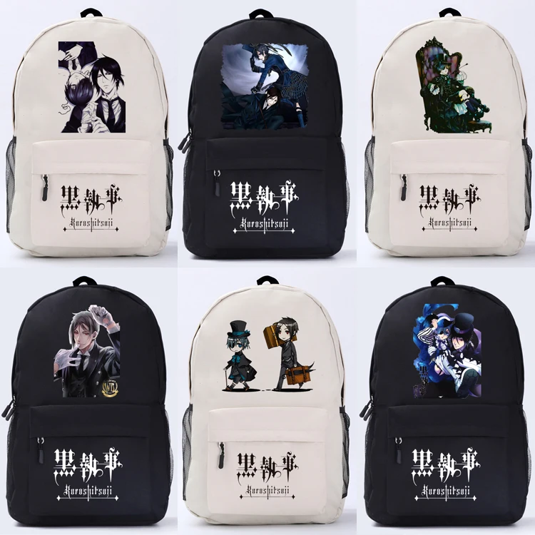 

Anime Black Butler Student backpack Ciel Sebastian·Michaelis anime print bag Anime peripheral derivative