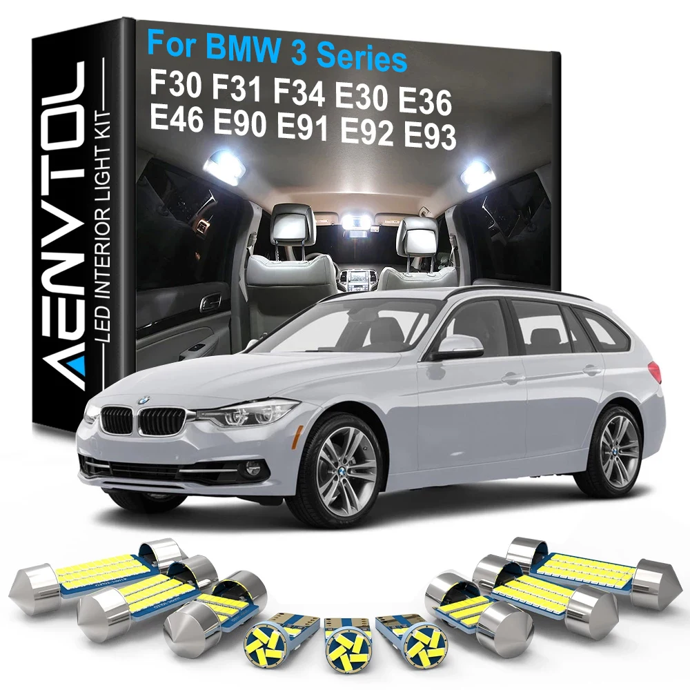 AENVTOL في Canbus الداخلية LED ل BMW سلسلة 3 F30 F31 F34 E30 E36 E46 E90 E91 E92 E93 318d 320d 320i 328i 330d 330i 335d السياحة
