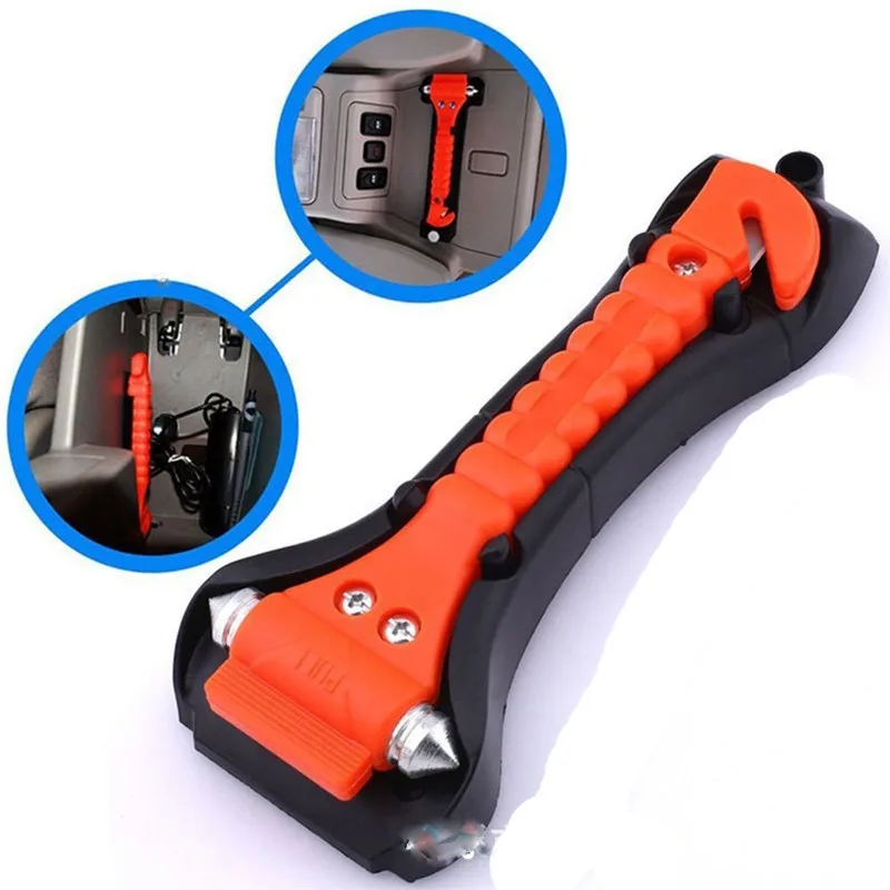 

2 in 1 Mini Car Safety Hammer Life Saving Escape Emergency Hammer Seat Belt Cutter Window Glass Breaker Car Rescue Red Hammers