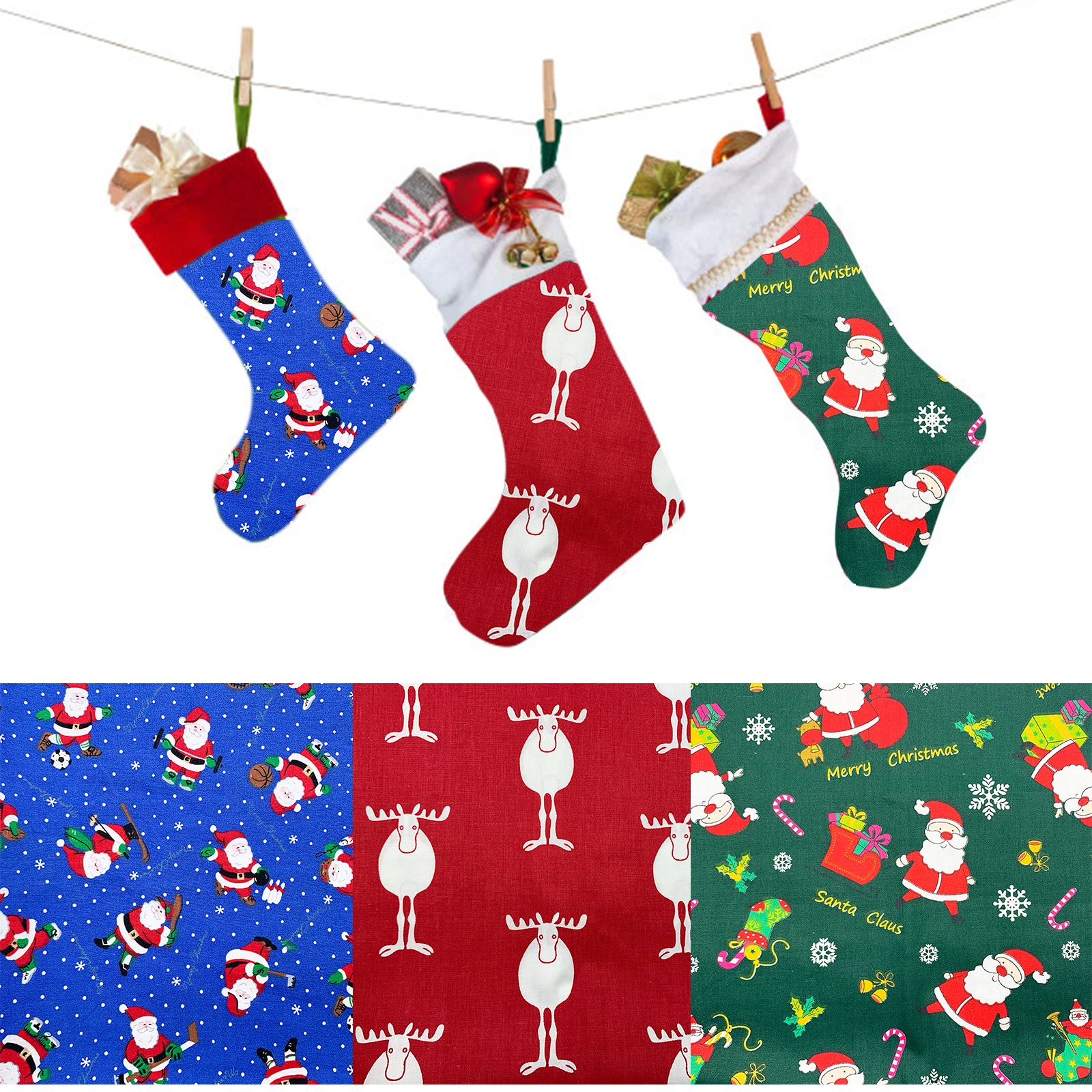 

Christmas Series,Printed Twill Cotton Fabric,Patchwork Cloth For Multi-Color Xmas DIY Quilting Sewing Baby&Child's Material