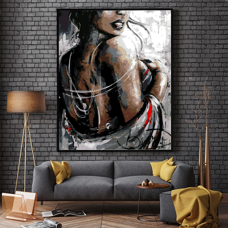 Сексуальная красавица леди с шляпой живопись по номерам впечатление картины