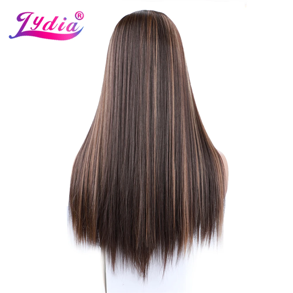 Lydia Long Silky Straight U Part Natural Piano 1B/27 Color Hair Wigs Heat Resistant Synthetic 20Inch For Women  Ladies  Daily