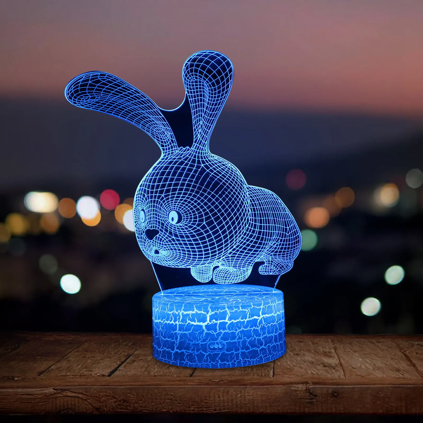 Пасха 3D ночной Светильник кролик Красочный светодиодный USB светильник подарок| |