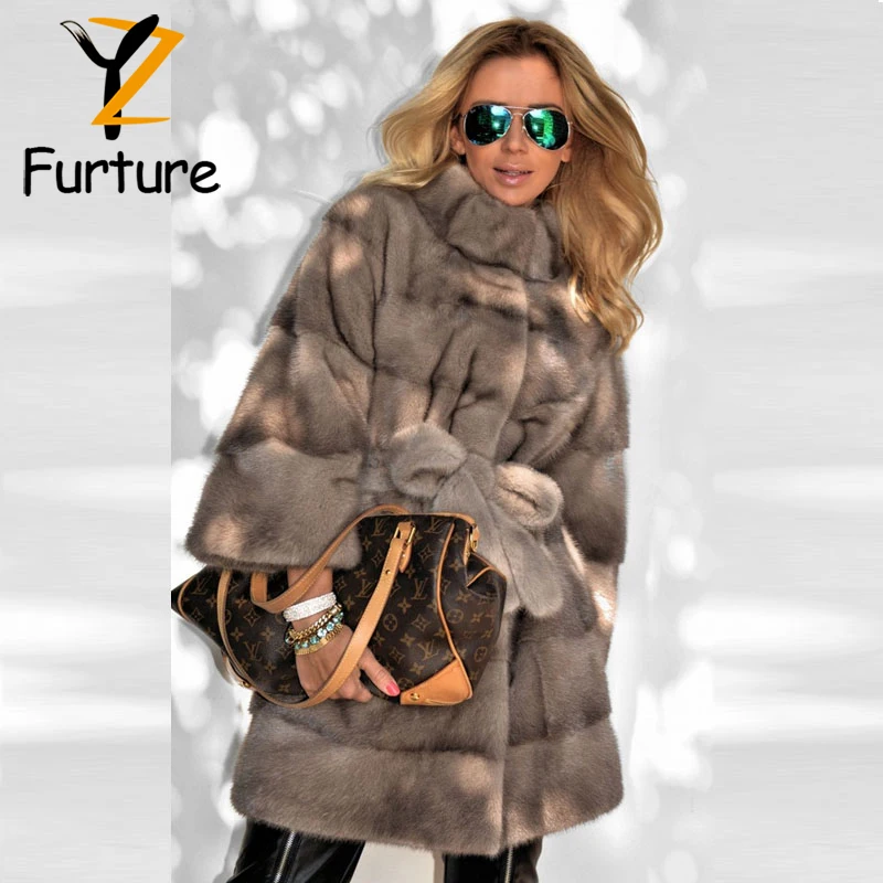 Шубы из 100% натурального меха норки теплые меховые куртки для улицы размера плюс