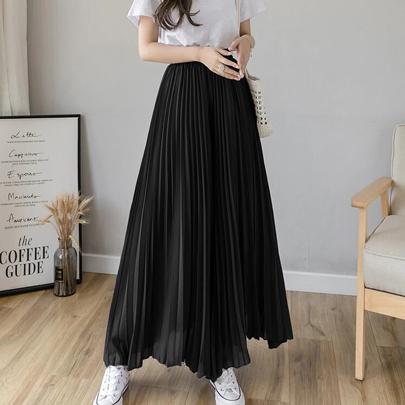 Брюки Женские однотонные с широкими штанинами шикарные Свободные