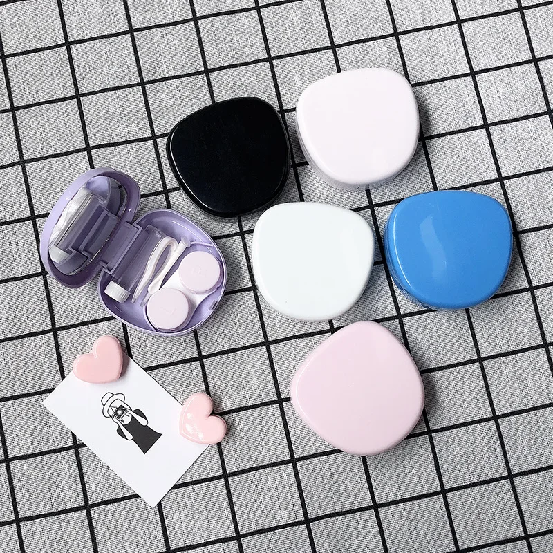 

Чехол для контактных линз унисекс, однотонный, с зеркалом, контейнер для контактных линз, набор для ухода за глазами держателей, дорожный на...