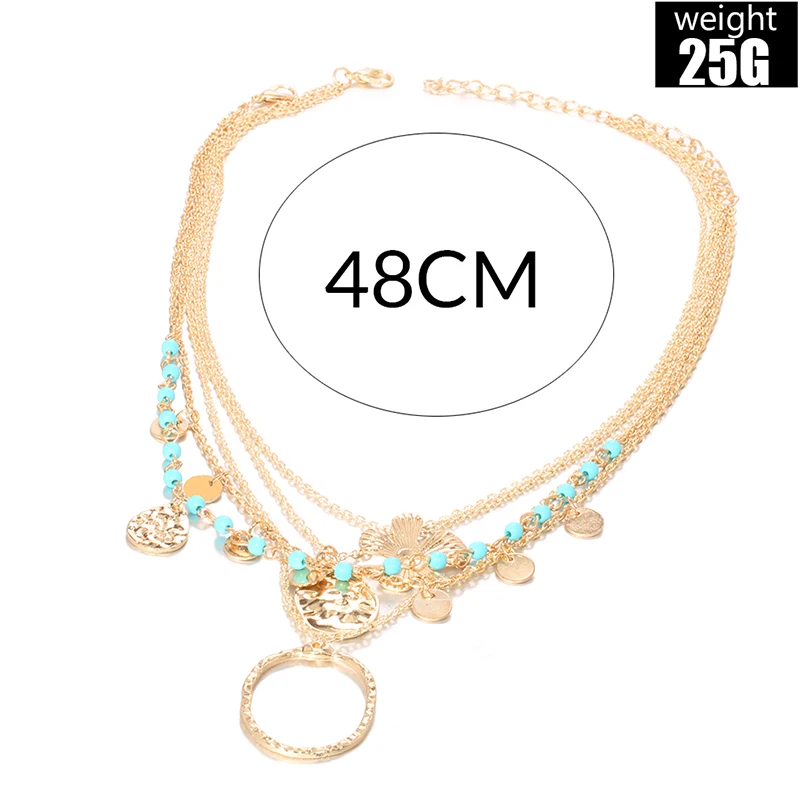 5 шт./компл. женские ожерелья Классический Геометрическая круглая драгоценные