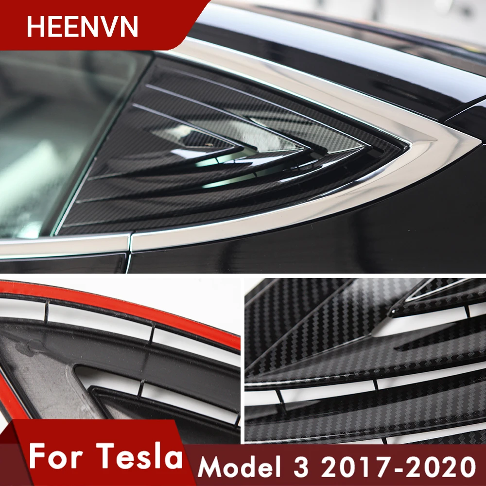 Heenvn Model3 накладки на окна заднего четверти спойлер панель для Tesla model 3 углеродное