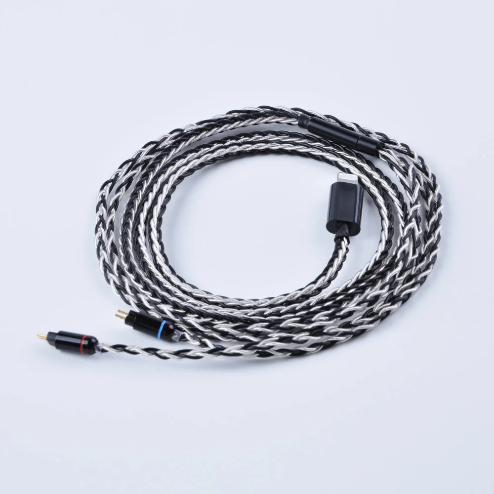 Yinyoo 8 Core обновления посеребренный кабель MMCX для Shure se215 se535 se846 Iphone 2PIN плотным