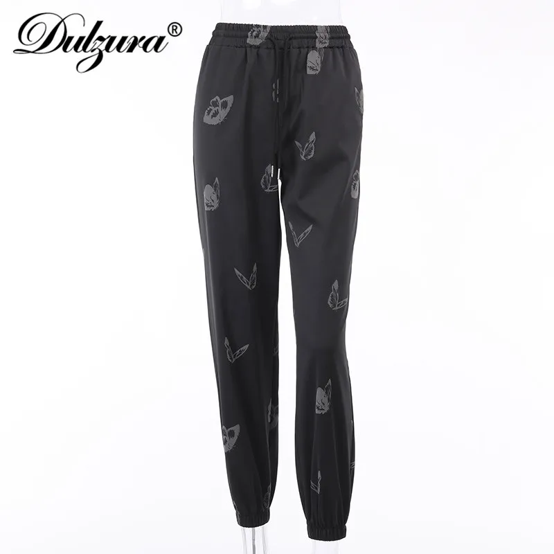 

Dulzura butterfly reflective women sweatpants high waist loose streetwear 2020 summer clothes gothic harem pants jogger trousers