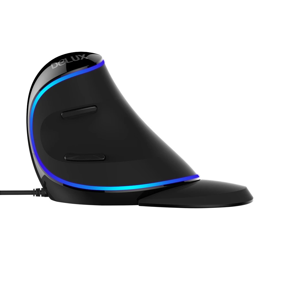 Вертикальная игровая мышь Delux M618 1600DPI эргономичная оптическая для ноутбука с