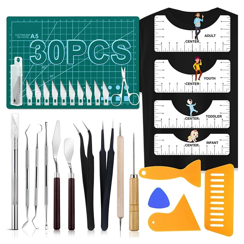 

30 PCS Precision Craft Weeding Tools for Weeding Vinyl, Cameos, DIY Art Work Cutting, Hobby, Scrapbook,Sewing