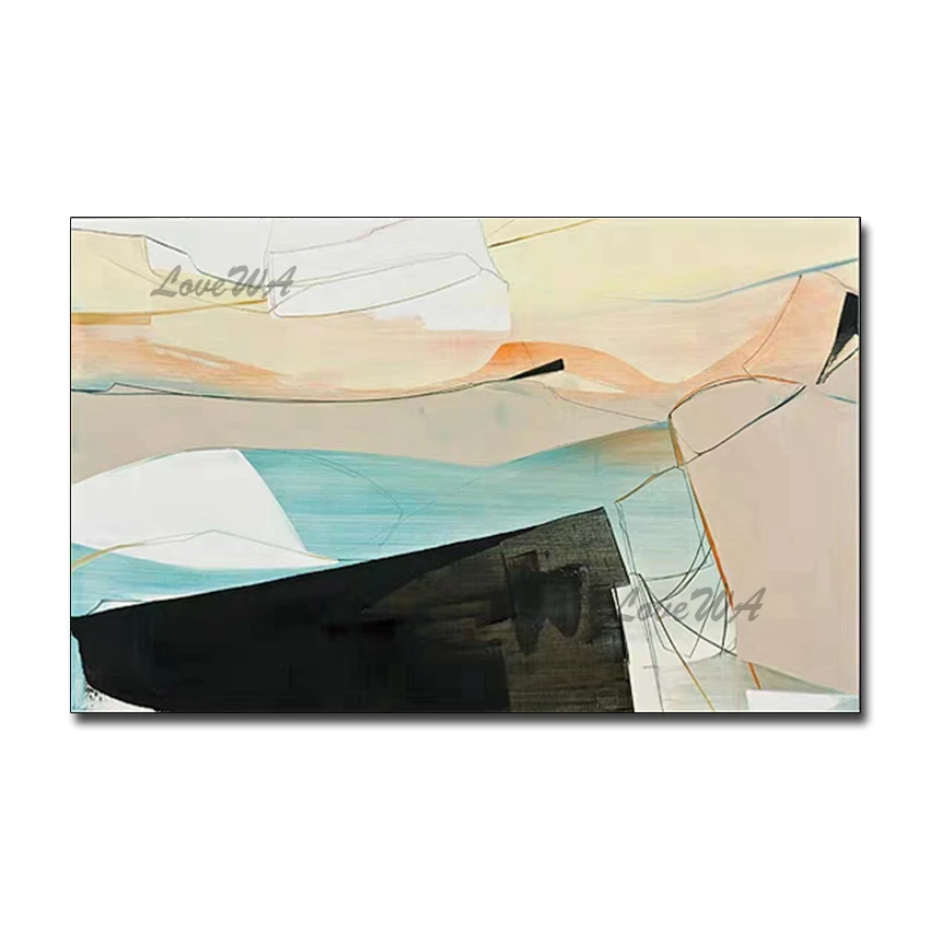 

Interior Decor Abstract Design Real Hand-painted Newest Oil Painting Canvas Wall Hangings Pictures Art For Living Room Wall