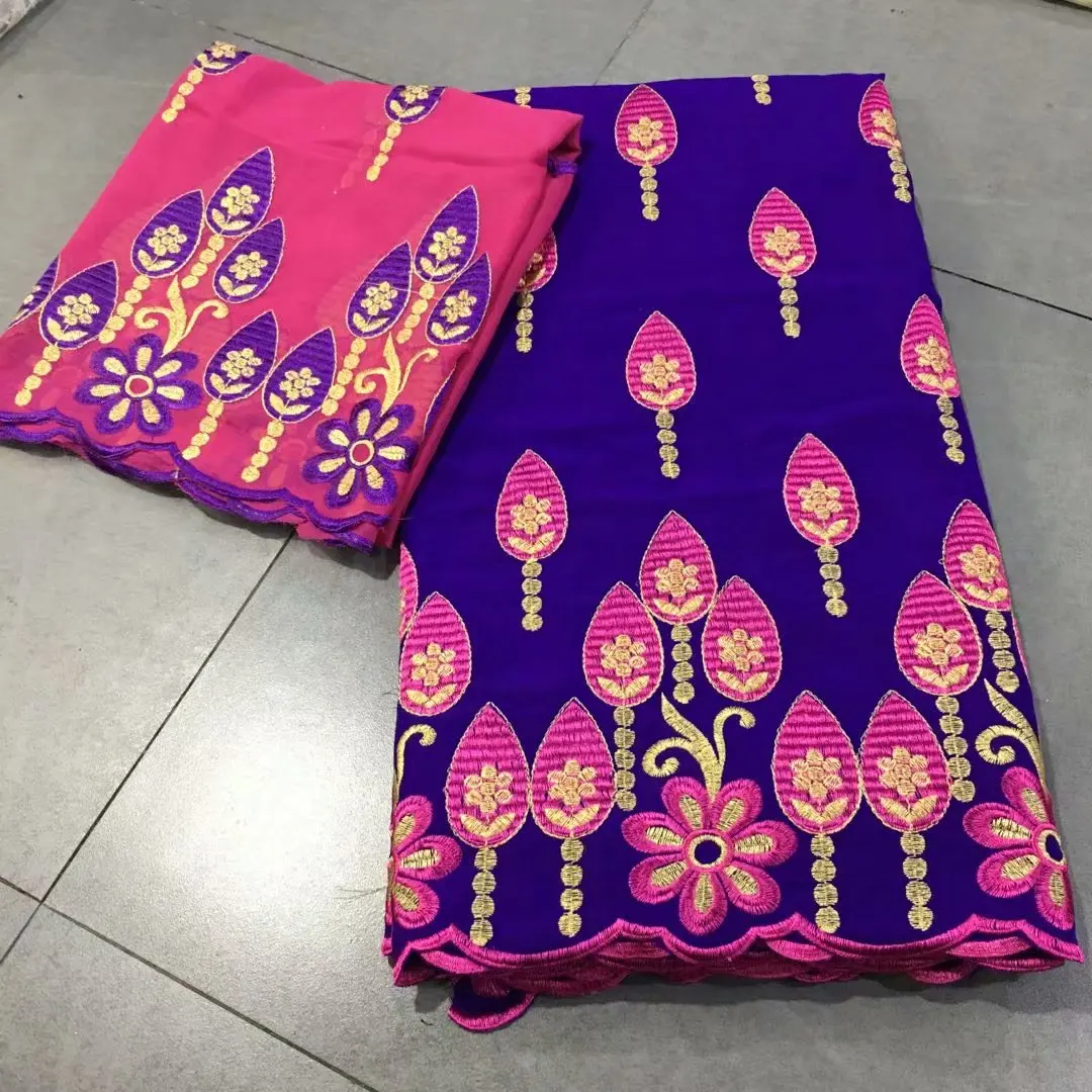 

Новинка 2022, французское кружево из 100% хлопка, вышивка, Высококачественная африканская нигерийская сетчатая кружевная ткань 5 + 2 цветов для п...