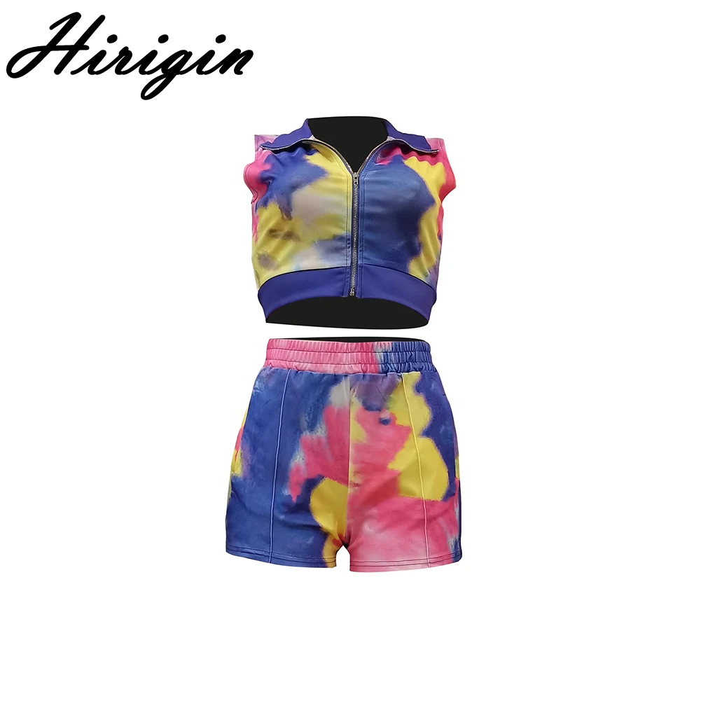 Женский Повседневный комплект из двух предметов короткий топ с круглым вырезом и