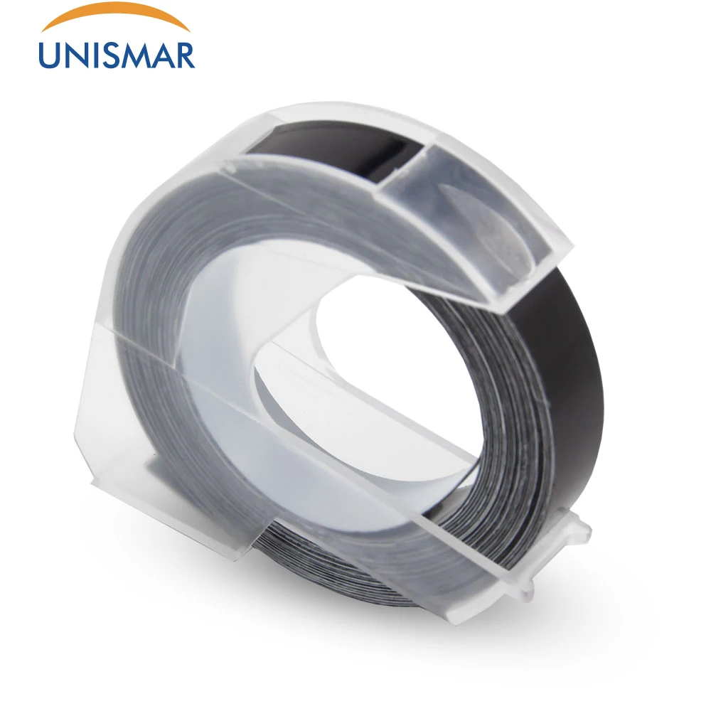 Unismar 9 мм Dymo 3D Пластик лента с тиснением тиснение принтер этикеток этикетка Dymo 1610 12965 1880 1540 Motex E101 принтер ПЕЧАТНАЯ МАШИНКА