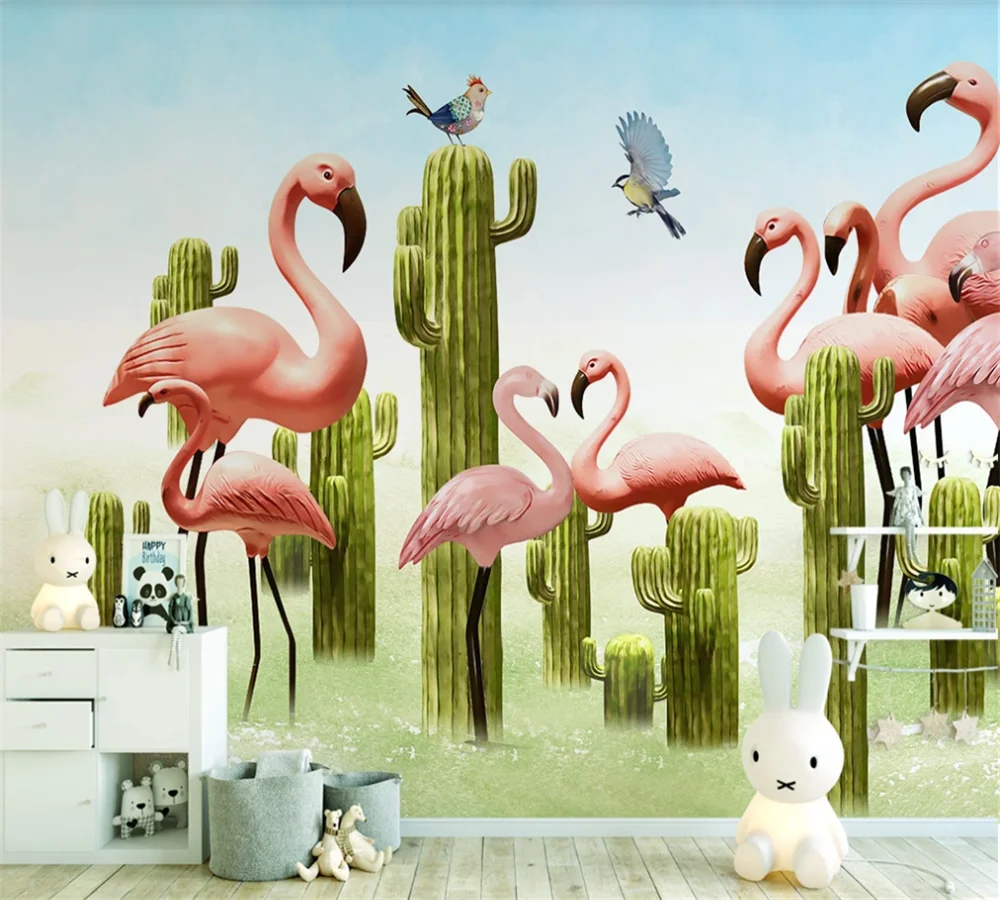 Настенные 3D обои на заказ скандинавский маленький свежий трехмерный кактус