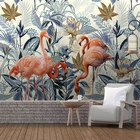Фотообои на заказ в европейском стиле ручная роспись Тропическое растение Фламинго фото 3D настенные фрески обои для отеля спальни гостиной